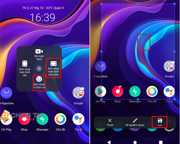 Cách chụp màn hình điện thoại Vivo đặc biệt