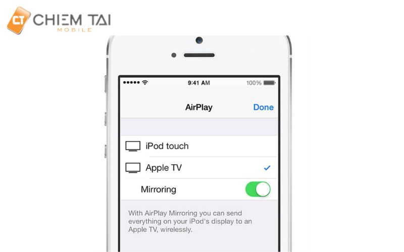 Sử dụng AirPlay để phản chiếu màn hình iPhone lên TiVi nhanh chóng