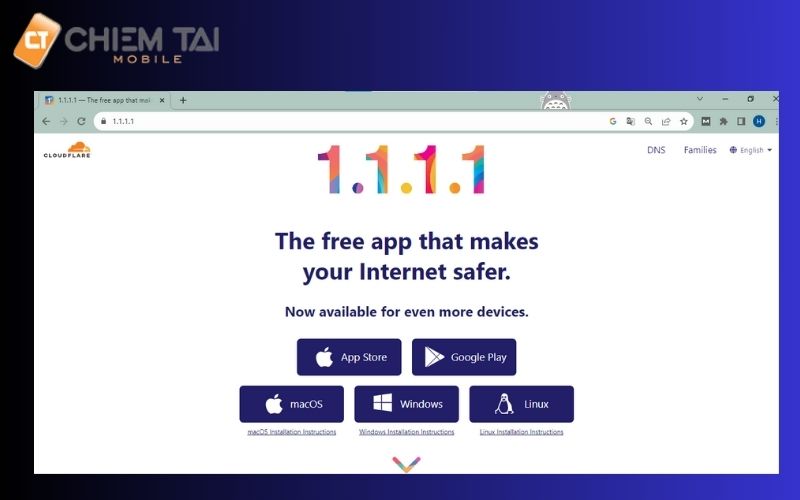 tải app 1.1.1.1 trên máy tính