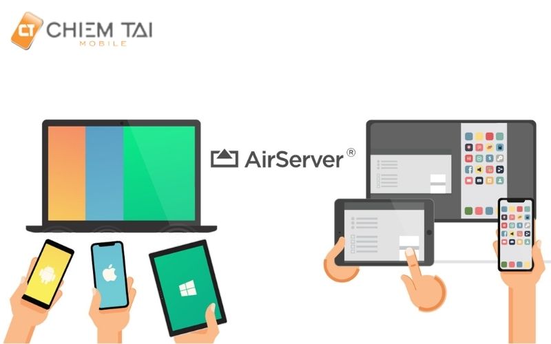AirServer Connect app chiếu màn hình điện thoại Xiaomi lên tường