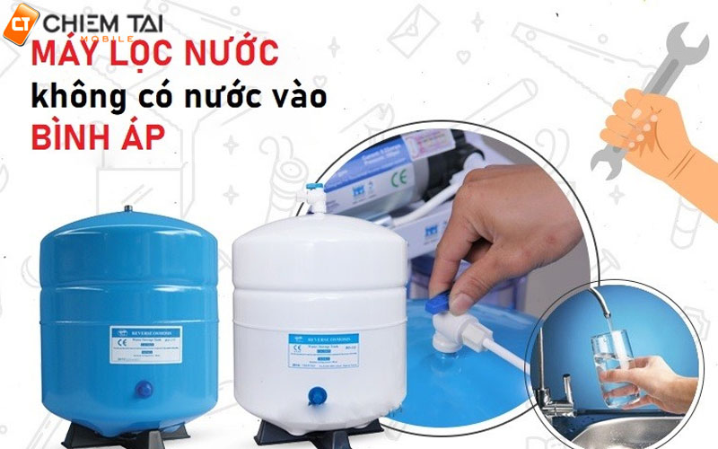 Máy lọc nước không có nước vào bình áp