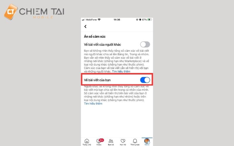 Kích hoạt mục Về bài viết của bạn