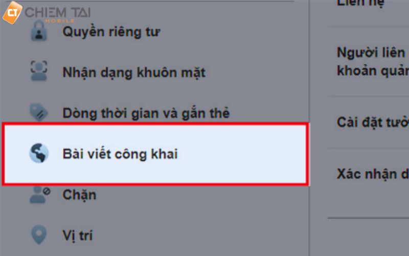 chọn mục bài viết công khai