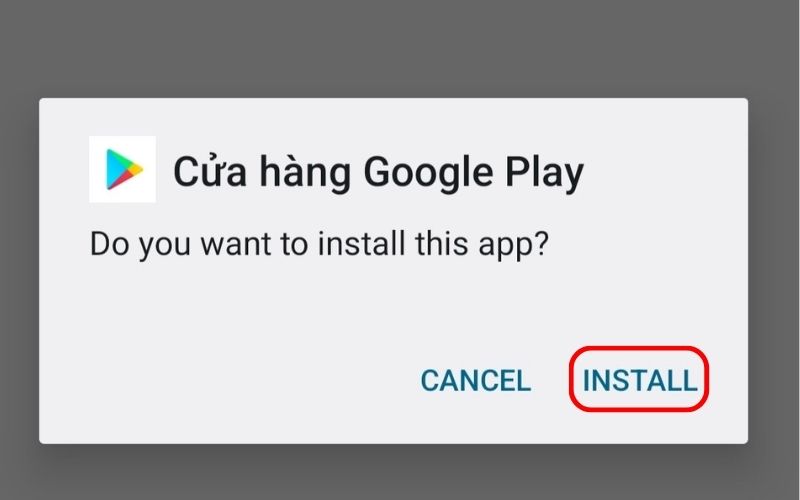 Nhấn chọn "Install" và đợi quá trình cài đặt ứng dụng