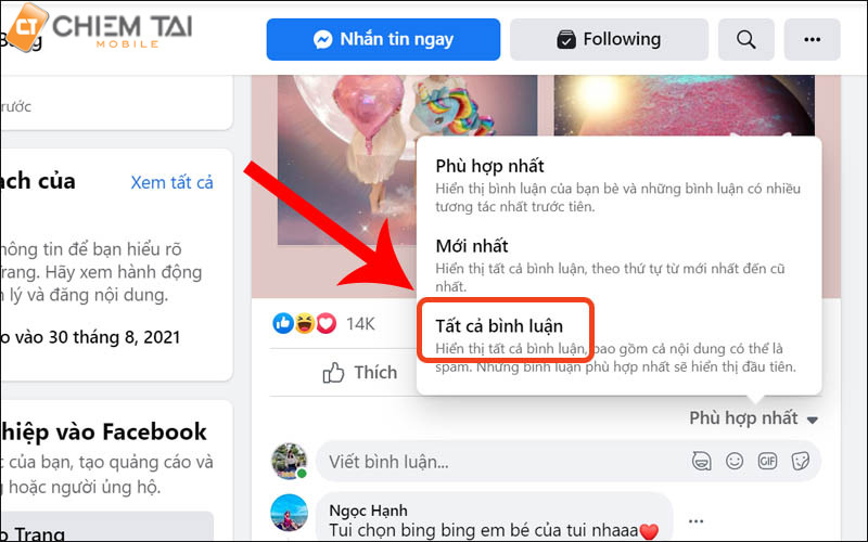 Cách cài đặt bình luận phù hợp nhất trên facebook