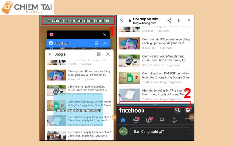 Chia hai màn hình Samsung bằng tính năng đa nhiệm 
