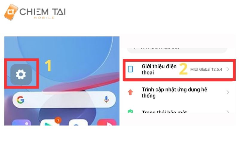 Bước 1: Vào Cài đặt và nhấn chọn Giới thiệu điện thoại