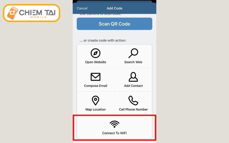chọn Connect to Wifi