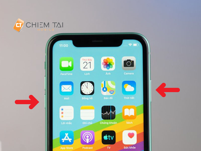 Chụp màn hình iPhone 11 bằng nút cứng, nút vật lý