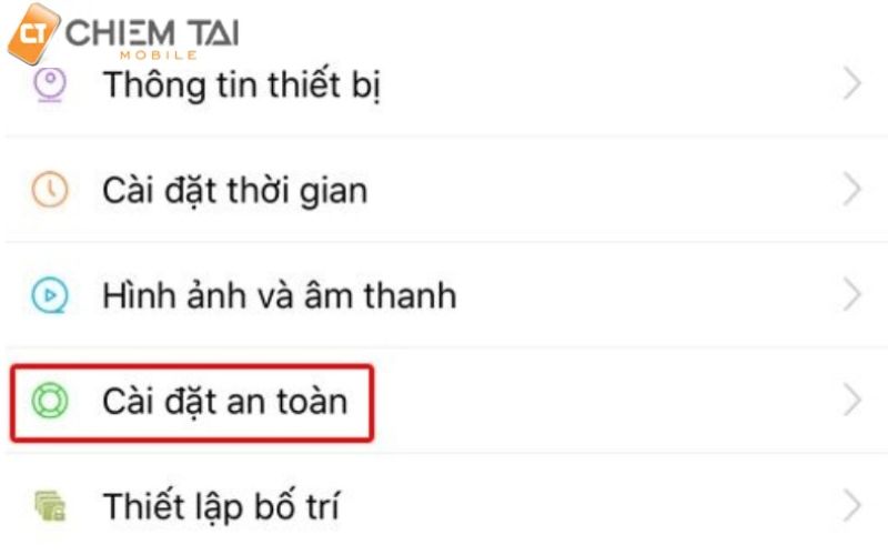 Vào giao diện của ứng dụng và chọn mục Cài đặt