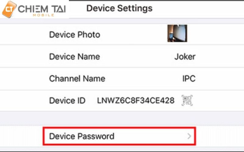 chọn Device Password