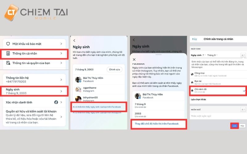 Chọn Chỉ mình tôi tại mục Ai có thể nhìn thấy ngày sinh của bạn trên Facebook để giới hạn người xem ngày sinh