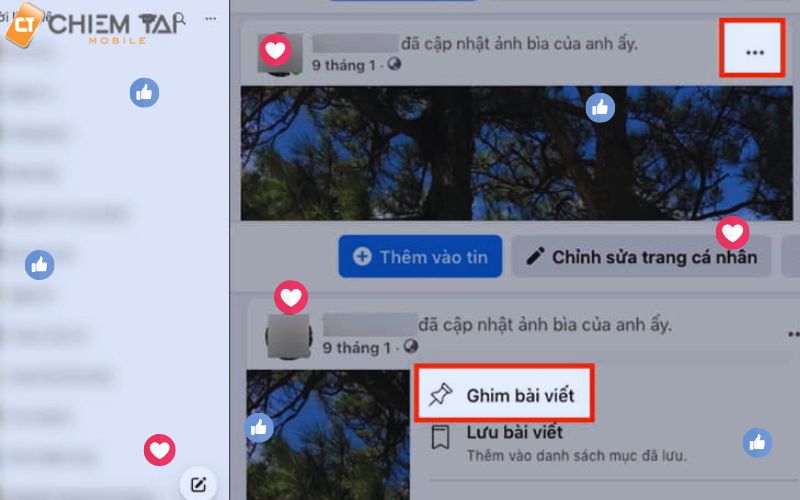 cách ghim bài viết trên trang cá nhân trên máy tính