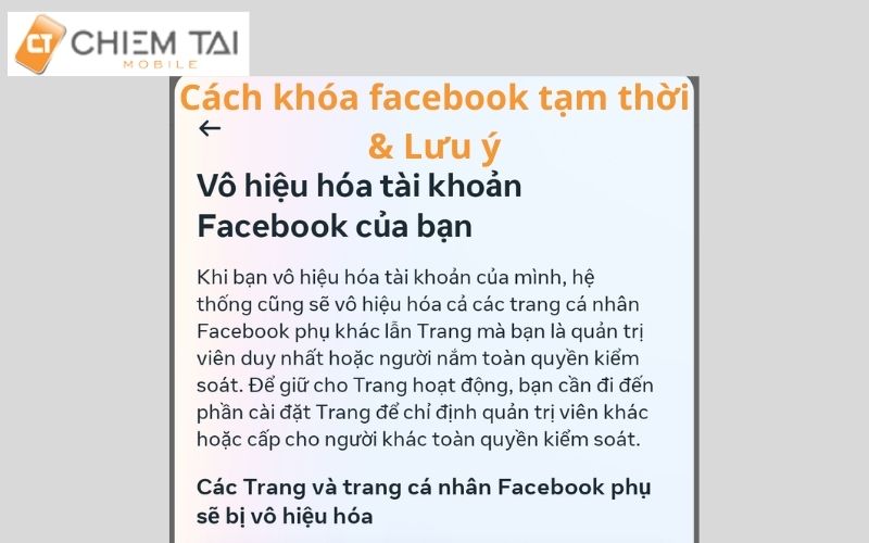 Cách khóa facebook tạm thời và lưu ý quan trọng