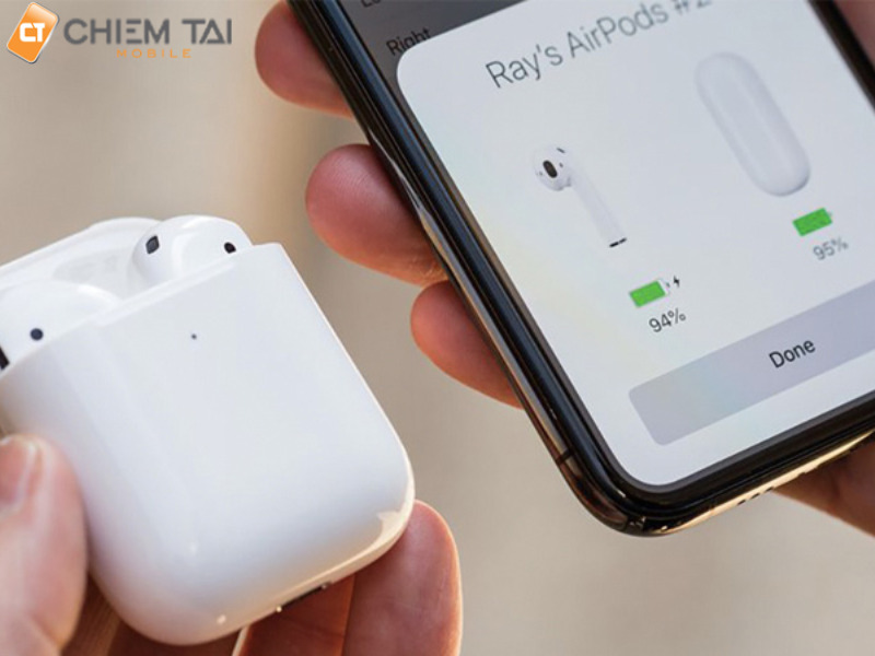 Cách nhận biết tai nghe Airpods đầy pin