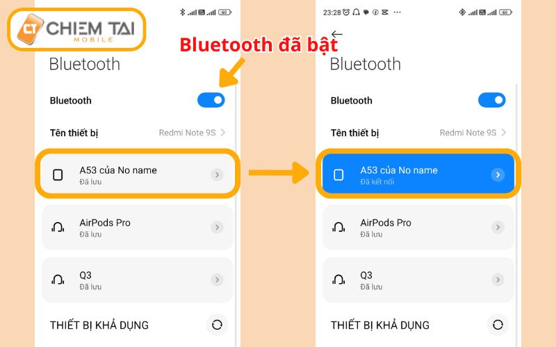 Kết nối Bluetooth với điện thoại Samsung đang có kết nối với WiFi