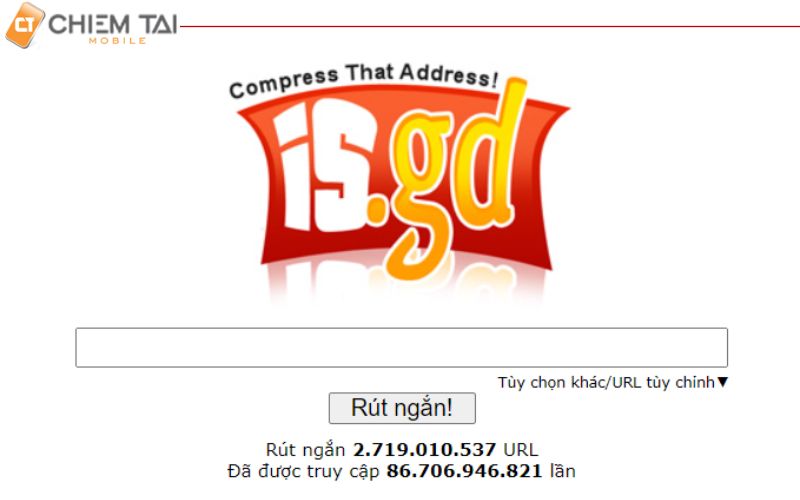 web rút ngắn đường link is.gd đơn giản nhanh chóng