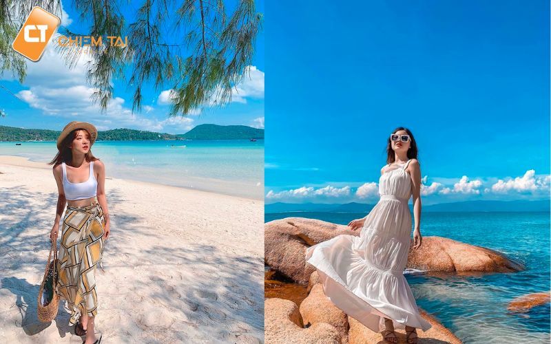 Cách tạo dáng chụp ảnh đẹp khi mặc váy đi biển