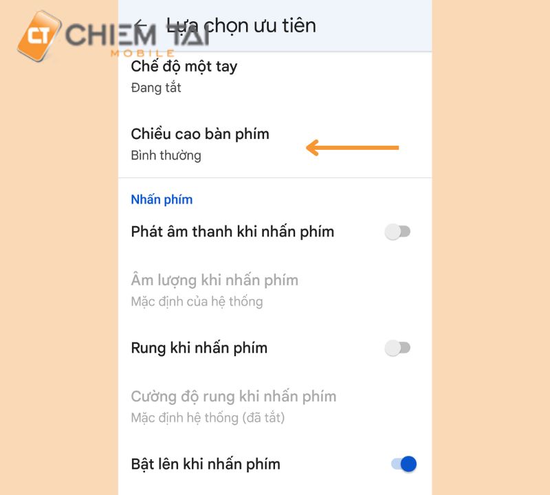 Tắt âm bàn phím trên Xiaomi