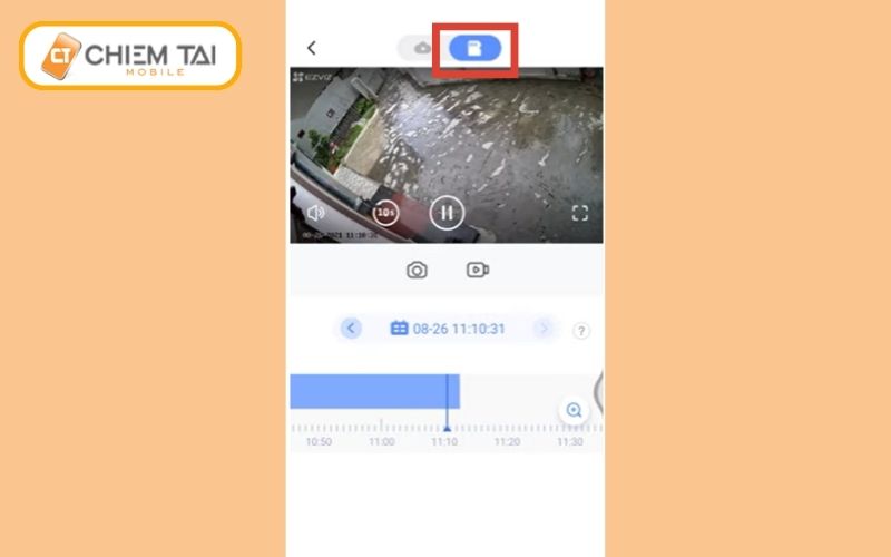 chon vao bieu tuong file de xem lai video tren camera ezviz