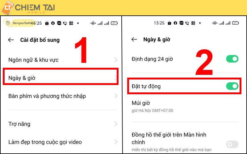 cách cài đặt ngày giờ trên màn hình điện thoại