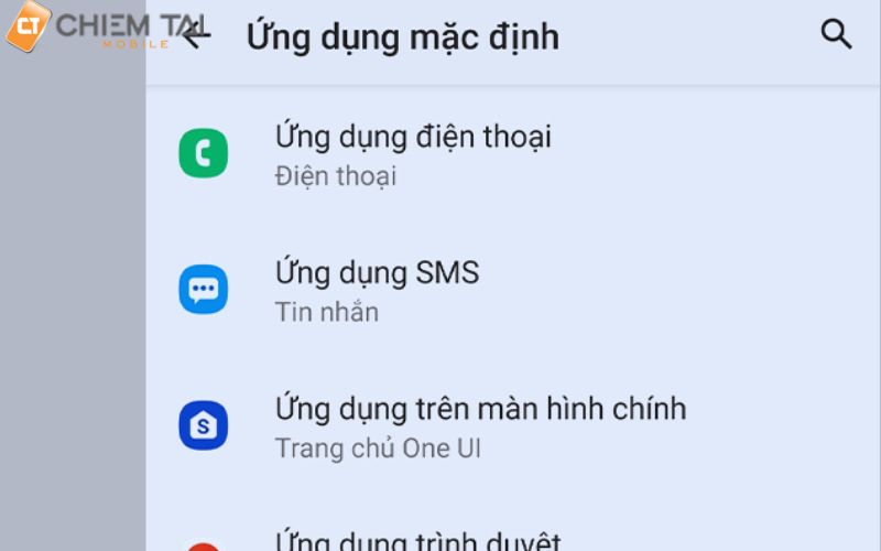 cài đặt mặc định cho điện thoại