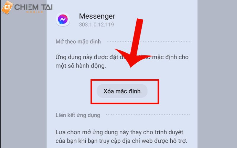 mở cài đặt ứng dụng