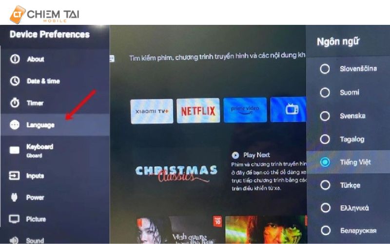 hướng dẫn cài tiếng Việt cho tivi xiaomi
