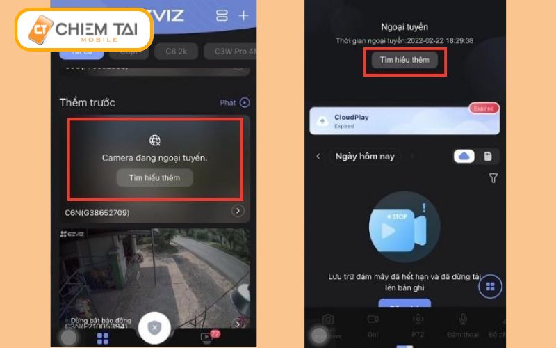 khac phuc camera ezviz bao thiet bi ngoai tuyen bang cach reset