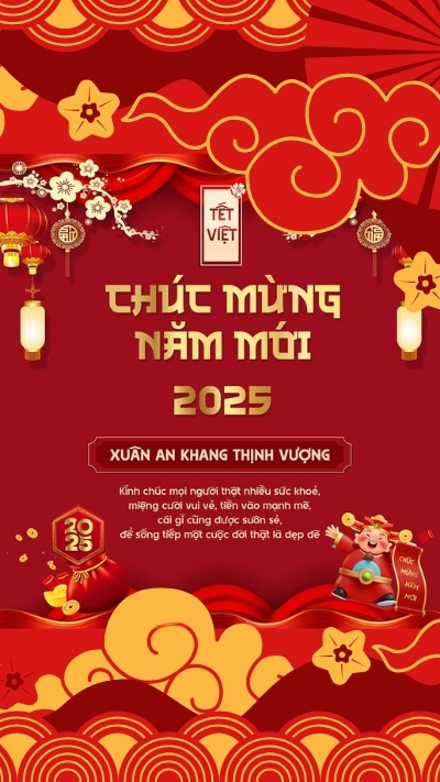 Hình nền điện thoại chúc mừng năm mới 2025