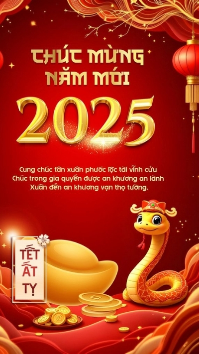 Hình nền điện thoại chúc mừng năm mới 2025