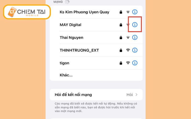 nhan vao bieu tuong thong tin i ben canh mang wifi dang gap su co