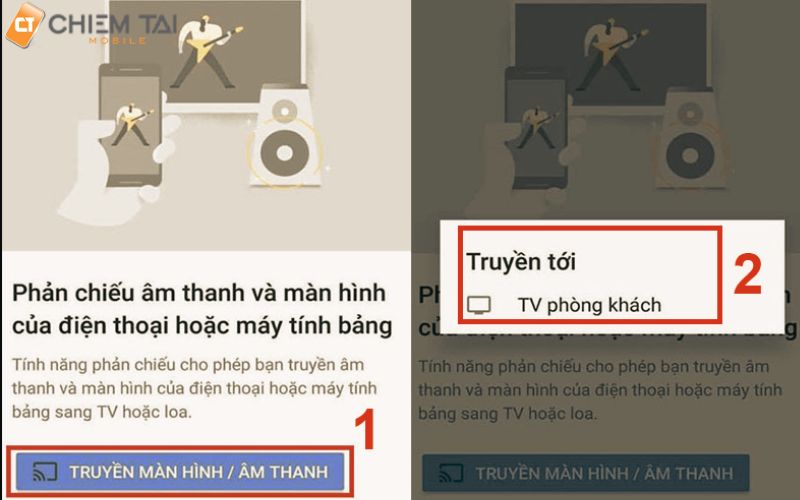 cách kết nối màn hình điện thoại với tivi