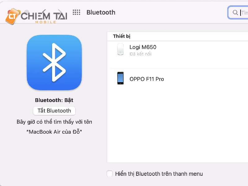 Cách kết nối tai nghe bluetooth với laptop hệ điều hành MacOS