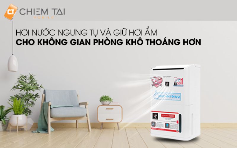 review máy hút ẩm lọc không khí  Sharp DW-D12A-W