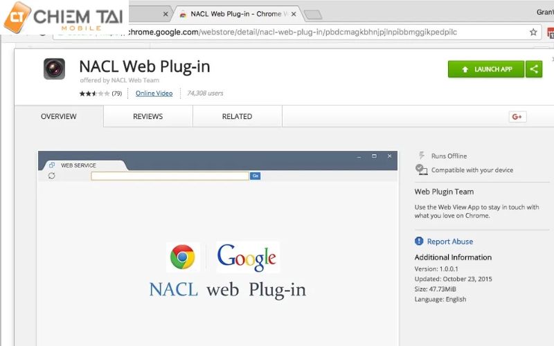 NACL web Plug-in giúp bạn xem camera đang quay