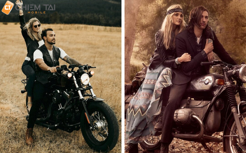 Cách tạo dáng chụp ảnh với xe máy cho cặp đôi