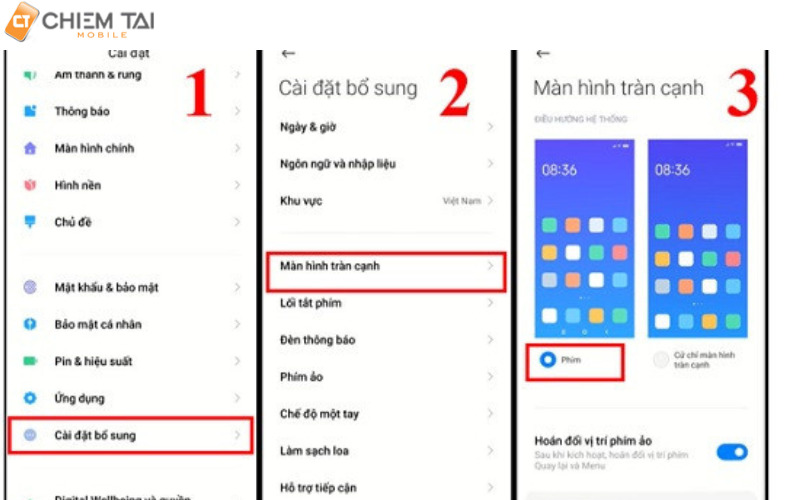 bật phím điều hướng trên điện thoại Xiaomi