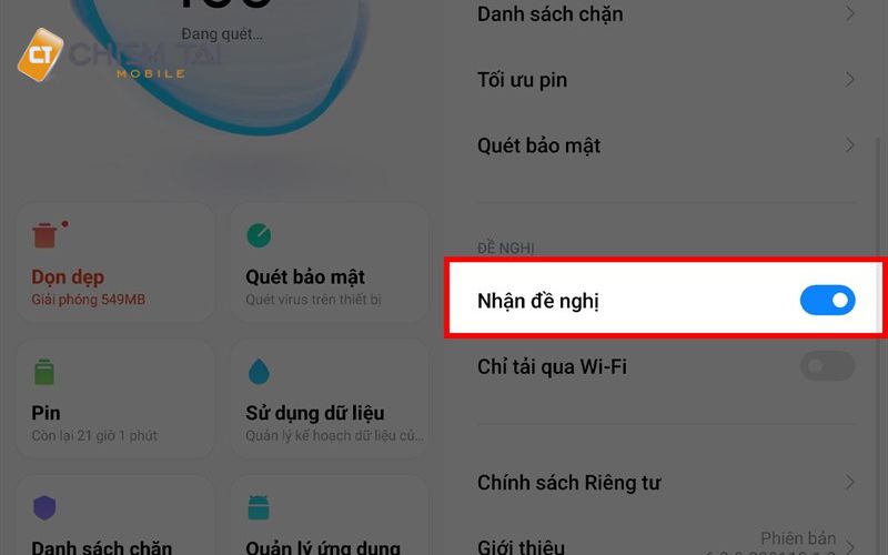 tắt quảng cáo trên điện thoại Xiaomi