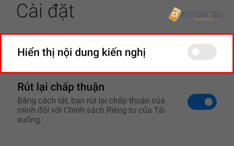 Cách tắt quảng cáo trên Xiaomi ứng dụng tải xuống