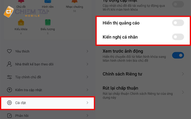 Tắt kiến nghị quảng cáo ứng dụng trên Xiaomi