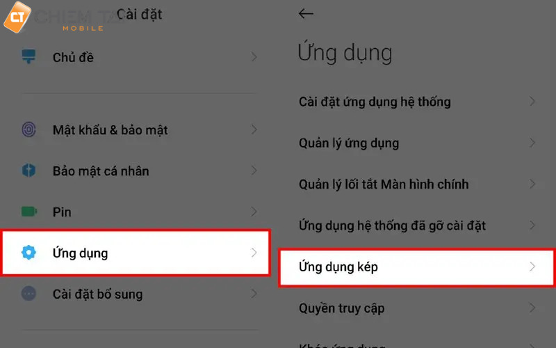 Cách tạo ứng dụng kép trên Xiaomi - Bước 1