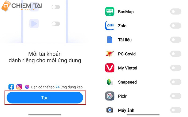 Cách tạo ứng dụng kép trên Xiaomi - Bước 2