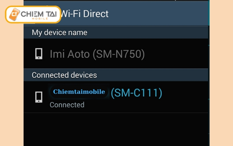 Kết nối Wifi Direct thành công trên điện thoại Android