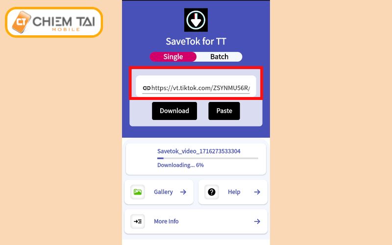 app snaptok tự động nhận link TikTok đã sao chép và tải video về