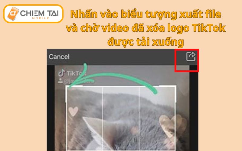 nhấn vào biểu tượng Xuất file để lưu video mới