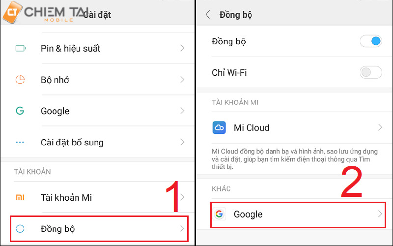 Cách xóa tài khoản Google trên Xiaomi