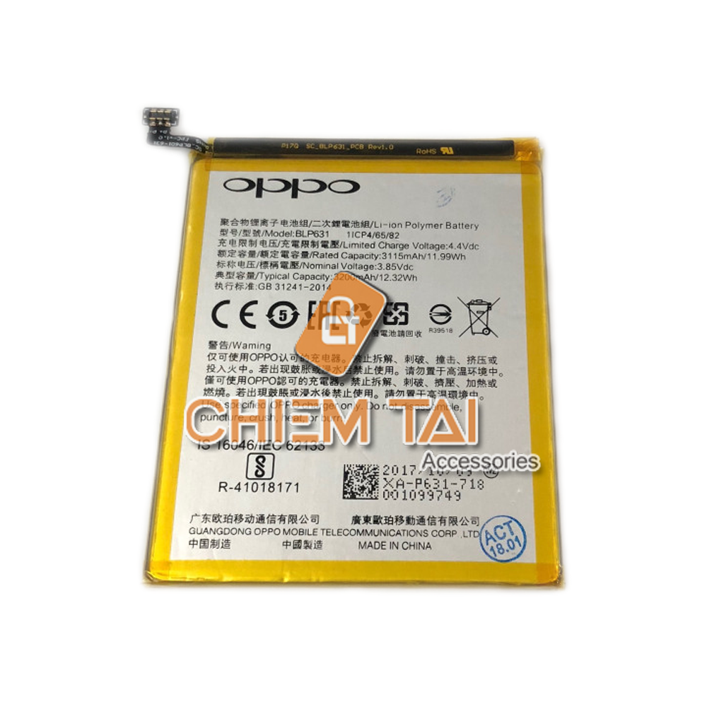 Pin zin Oppo A77, F5 (BLP631) - 3115/ 3200mAh