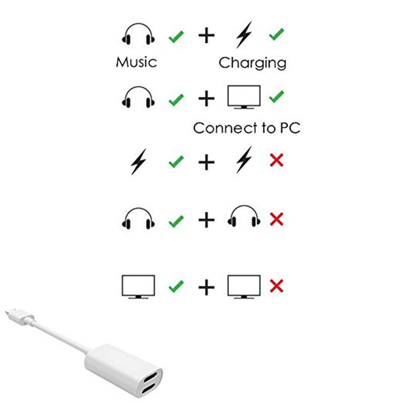 Adapter chuyển đổi 2 cổng lightning Y CABLE