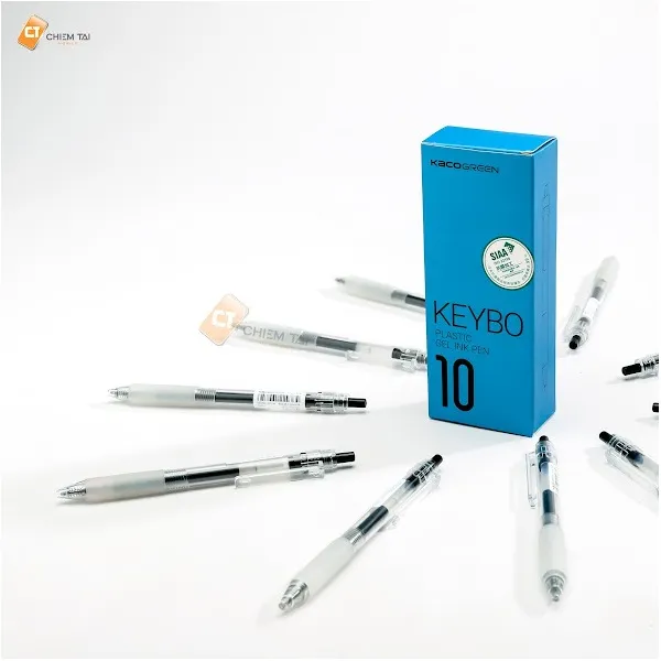 Hộp 10 bút bi gel KACO Keybo K1003